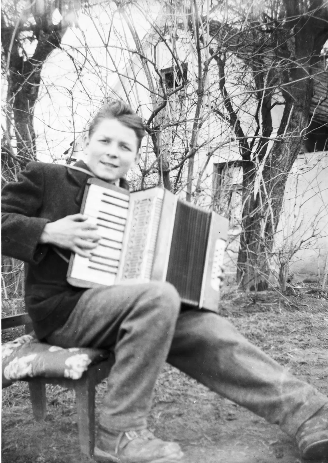 Deček s harmoniko